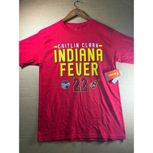 WNBA Indiana Fever Caitlin Clark T-Shirt Women Medium Red #22 Graphic Tee NWT